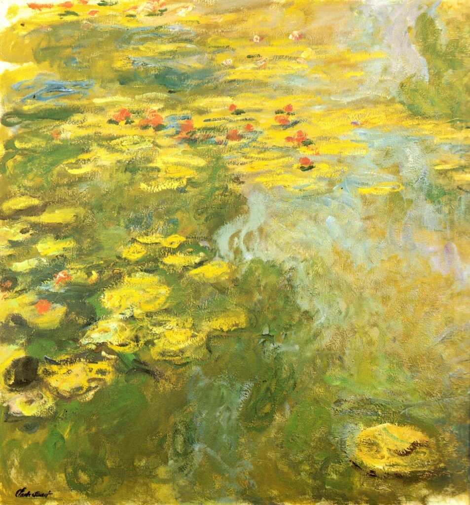 Monet, Claude (1840-1926) – Water-lilies green yellow c.1920